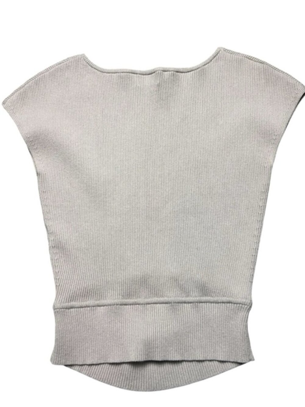 Cutout Knit Stretchy Cropped Ribbed Tank Sand - Picture 2 of 2